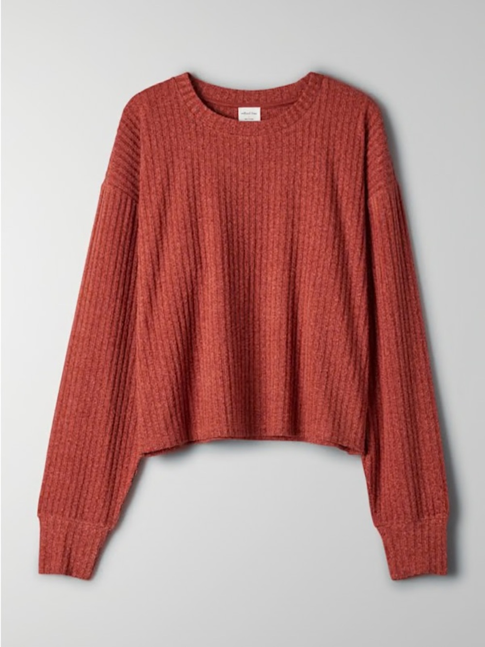 Aritzia Wilfred Ribbed Crewneck Sweater - cider gold